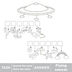 Search the hidden word, the simple educational kid game.