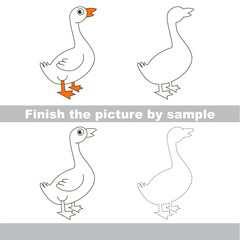 Kid drawing worksheet to complete picture by sample.