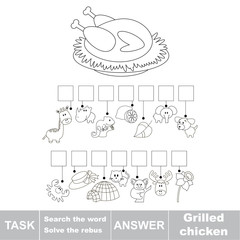 Obraz premium Search the hidden word, the simple educational kid game.