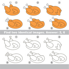 Visual game for kids to find hidden couple of objects.