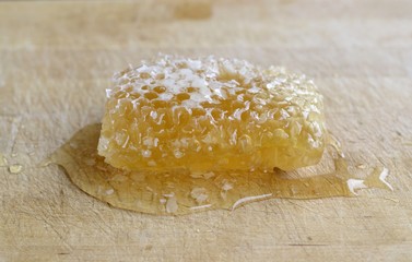 Detail of a fresh honeycomb