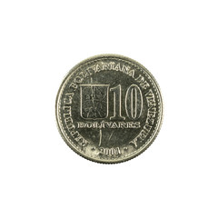 100 venezuelan bolivar coin (2001) obverse isolated on white background