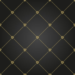 Geometric dotted vector golden pattern. Seamless abstract modern texture for wallpapers and backgrounds