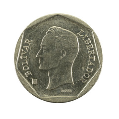 100 venezuelan bolivar coin (1999) reverse isolated on white background