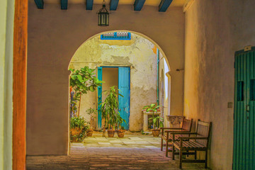 Inner courtyard in caribbean house