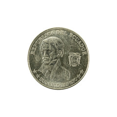 10 ecuadorian centavo coin (2000) reverse isolated on white background