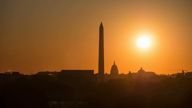 4K Washington DC Monuments Sunrise Timelapse 2