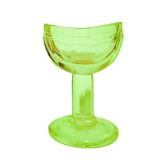 Antique URANIUM COBALT GREEN GLASS EYE WASH - Vintage Old Pharmacy,  Medical Cure 