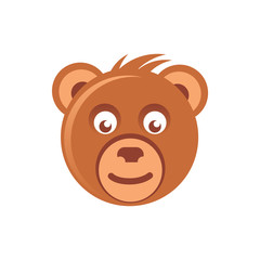 Cute brown bear head