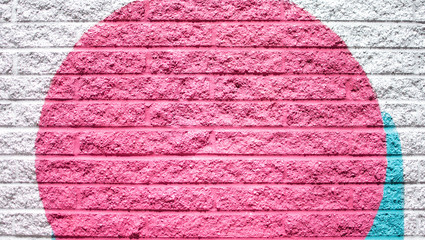 Pink, Gray, Black Brick Wall Paint 