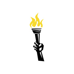 Hand holding a torch