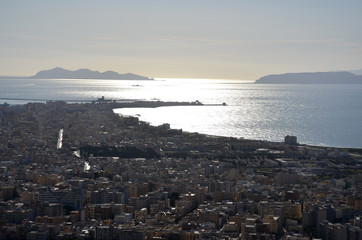 Trapani vista dalla salita di Erice