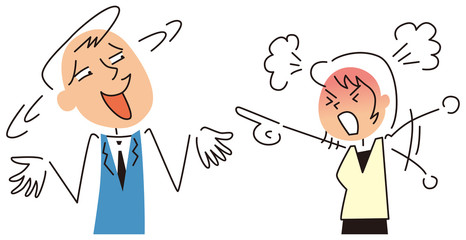 しらを切る男性