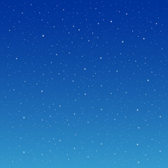 Stars on Blue Background. Vector Illustration of a Starry Sky.