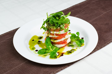Caprese Salad With Tomato And Mozzarella Cheese