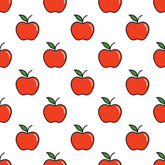 Red apples seamless pattern