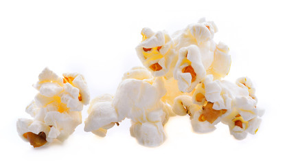 Pop corn on white background
