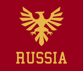 Logo Russia, the proud eagle, heraldry. Vector illustration, a flat style.
