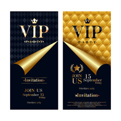 VIP invitation card premium design templates set. - obrazy, fototapety, plakaty