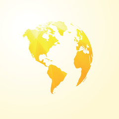 yellow world map