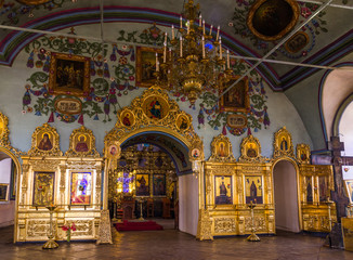 Fototapeta na wymiar Interior in Peter and Paul Cathedral in Kazan, Republic of Tatarstan, Russia
