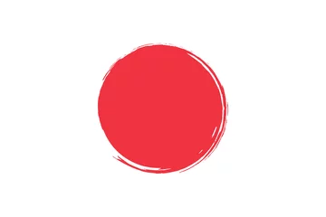Flagge Japans mit Grunge-Effekt. Japanische Flagge mit Tinte bemalt. Rote Sonne. Vektor-Illustration © Maksim M