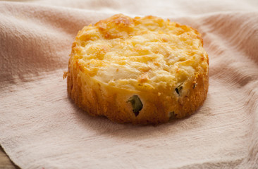 Savory ham and cheese cake for breakfast