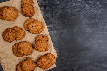 Sweet cookies on wooden table