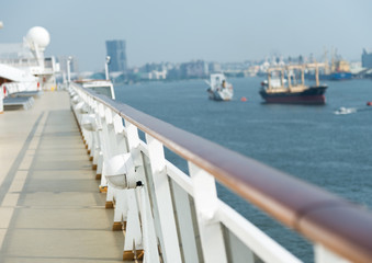 Promenade deck on a luxury cruise ship