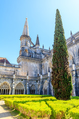 Vista do Jardim Gótico Mediaval do Mosteiro da Batalha Portugal