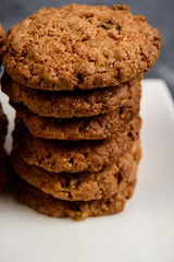 Sweet oatmeal cookies  in plate 
