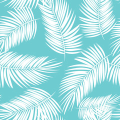 Fototapeta na wymiar Palm Leaf Vector Seamless Pattern Background Illustration