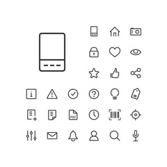 Phone icon in set on the white background. Universal linear icons to use in web and mobile app.