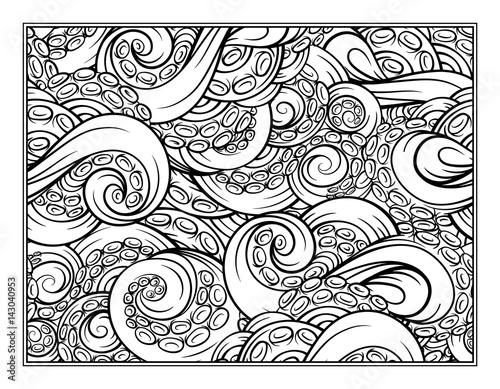 "Octopus tentacles coloring pattern page" Stock image and royalty-free vector files on Fotolia ...