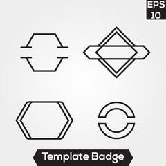 Badge template design illustration for label and logo brand identity set pack