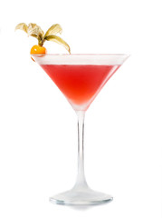Cocktail alcoholic non-alcoholic with physalis isolated