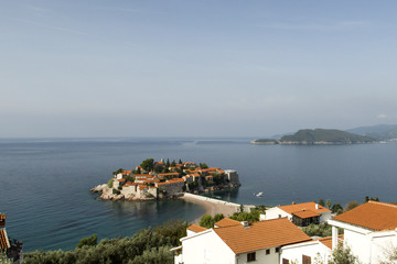 Fototapeta na wymiar Montenegro. Island Hotel Sveti Stefan.