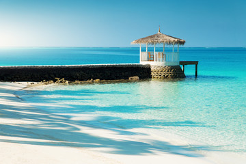 Beautiful nature landscape of tropical island at daytime, Maldives