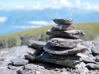 Nahaufnahme gestapelte Steine