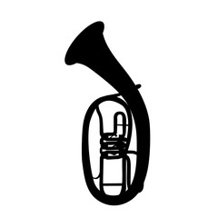Widely Menzurny Brass Instrument Tube. Vector Illustration.