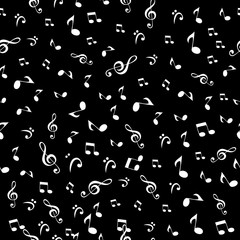 Abstract Music Notes Seamless Pattern Background Vector Illustra
