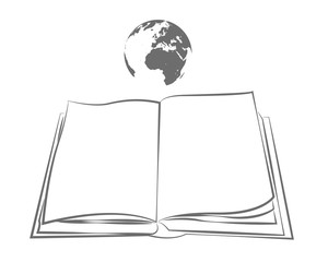 libro aperto con mondo  vettoriale