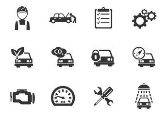 car service icon set