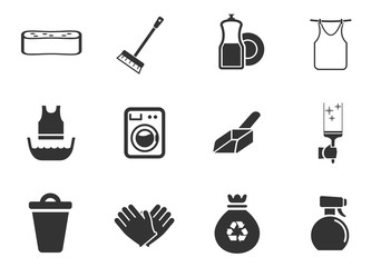 cleaning icon set