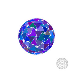 Abstract polygonal broken sphere. 3d Vector colorful illustration.