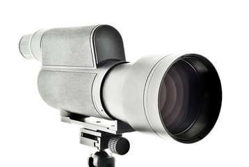 Aluminun adjustable bicycle stem isolated on white backgound with work path