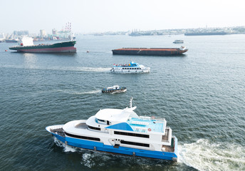 Yacht sailing in the sea, taiwan.