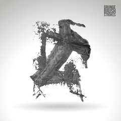 Fototapeta premium Brush stroke and texture. Grunge vector abstract hand - painted element. Underline and border.