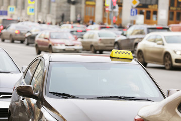 The image of taxi cars