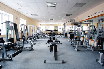 Fitness machines in a fitness club